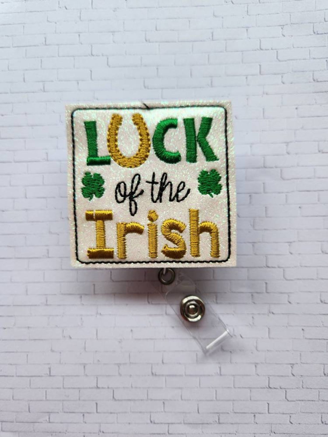 Luck of the Irish Badge, Shamrock Badge Holder, Shamrock Reel