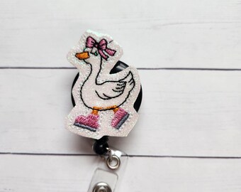 Silly Goose Badge Reel, Silly Goose Girl Badge Holder, Goose Badge Reel, Retractable Badge Holder, Nurse Badge Reel, Felt Badge Reel