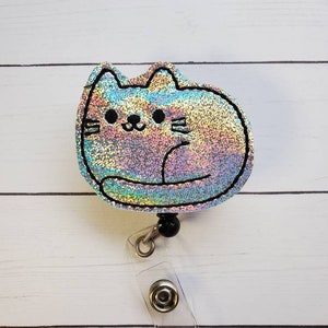 Cat Badge, Cat Badge Holder, Cat Badge Clip, Retractable Badge Holder, Nurse Badge Reel, Felt Badge Reel, Nurse Gift, Id Holder