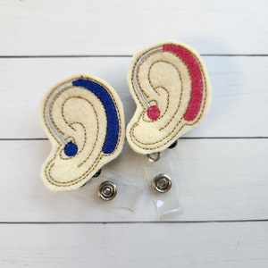 Hear Aid Badge Reel, Ear Hearing aid Badge Holder, Ear Badge Reel, Retractable Badge Holder, Nurse Badge Reel, Felt Badge Reel