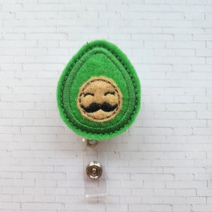 Avocado Badge, Avocado Badge Holder, Avocado Badge Reel, Retractable Badge Holder, Nurse Badge Reel, Felt Badge Reel, Nurse Gift, Id Holder