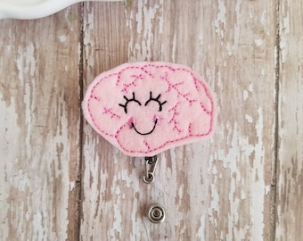 Brain Badge Reel, Brain Badge Holder, Brain Badge, Retractable Badge Holder, Nurse Badge Reel, Felt Badge Reel, Nurse Gift, Id Holder