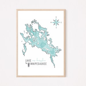 CUSTOM Lake Map Print, Lake Life Print, Lake Print