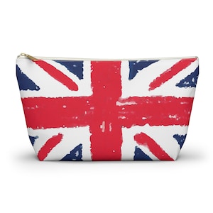 Union Jack Accessory Pouch w T-bottom, England, Travel Pouch, London, London Gift, UK Gift