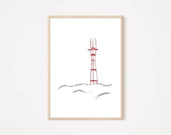 Sutro Tower Art Print, San Francisco Lover Gift, San Francisco Decor