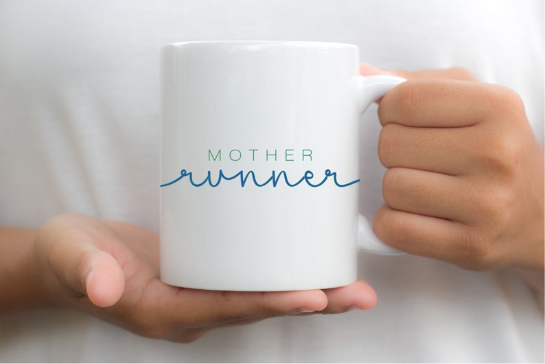 Mother Runner Ceramic Coffee Mug, Marathon Cup for Running Mom, Women's Sports Drinkware, Personalized Runner Gift, Fitness Lover Cup