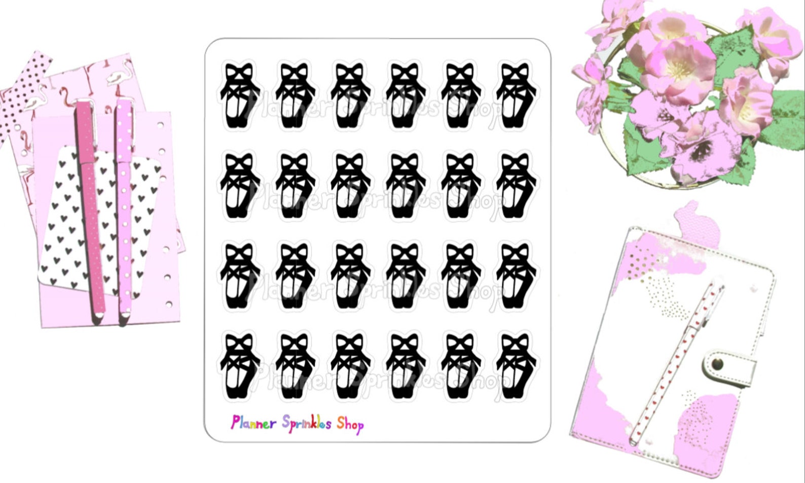 ballet shoes planner stickers / dance stickers / red pink shoes / hand drawn planner stickers ballet shoes planner stickers / dance stickers / red pink shoes / hand drawn planner stickers