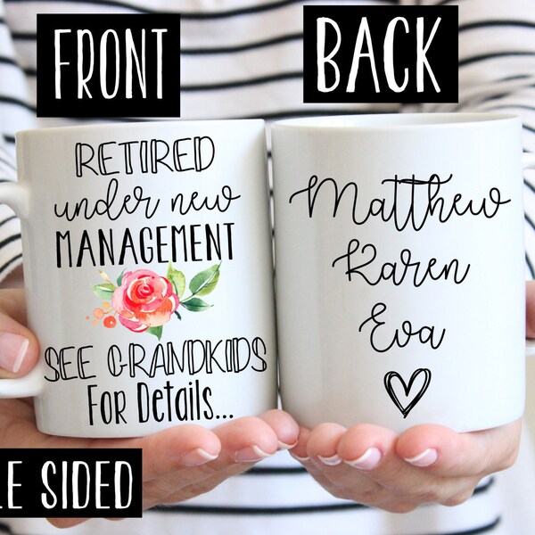 Personalized Retirement Gifts, Retirement Mug, Retired Mug, Retired under new management gift, Retired Coffee Mug, Funny Retired Mug