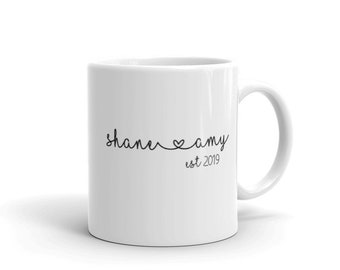 Personalized Couple Name Mug, Weddings Personalised, Wedding Gifts, Personalized Mugs, Bride Groom Gift, Wedding Favours, Wedding Gift