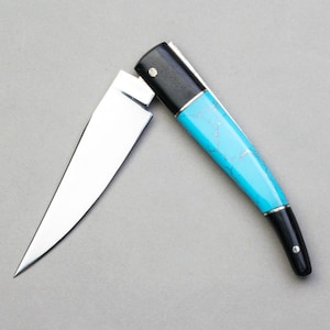 folding knife made by Juan Luis Vergara. Ebony and Turquoise