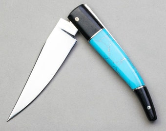 folding knife made by Juan Luis Vergara. Ebony and Turquoise