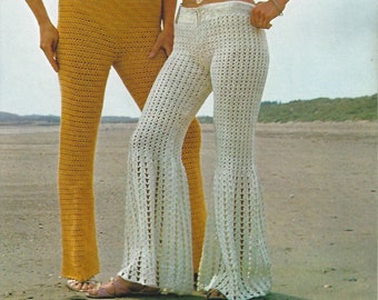 Vintage Crochet Patterns for Womens Crop Tops & Bell Bottoms 2 Patterns - PDF INSTANT DOWNLOAD