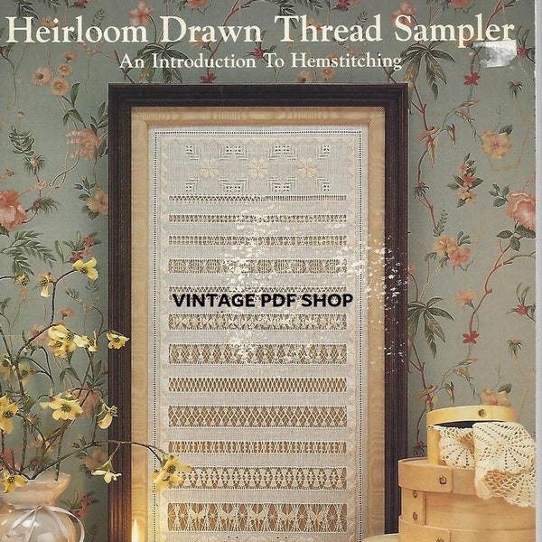 eBOOK Heirloom Drawn Thread Sampler Pattern Booklet An Introduction to Hemstitching by Linda Dirskell PDF INSTANT Download