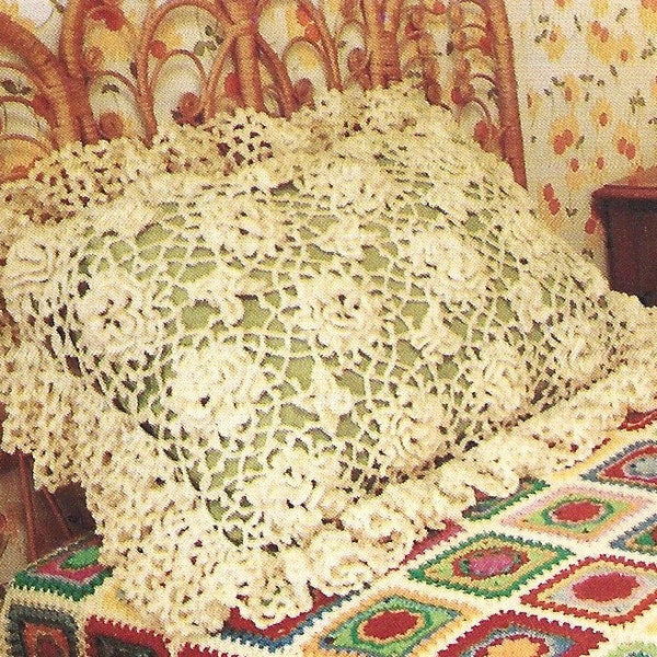 PDF Vintage Irish Crochet Pillow Sham Pattern Digital PDF Pattern