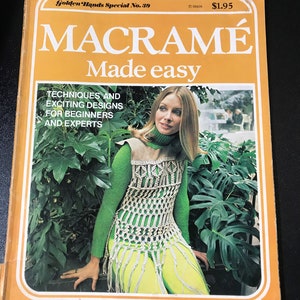 Macrame Made Easy Large 65 page Pattern Booklet, Plant Hangers, Wall Hangings, Accessories, Jewelry, Belt, Lampshade  PDF Instant Download