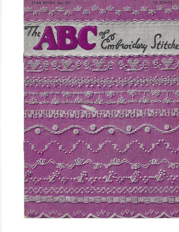 Vintage 1951 Embroidery Stitches Instruction Booklet Star Book No 85 PDF INSTANT Download Complete Instructions
