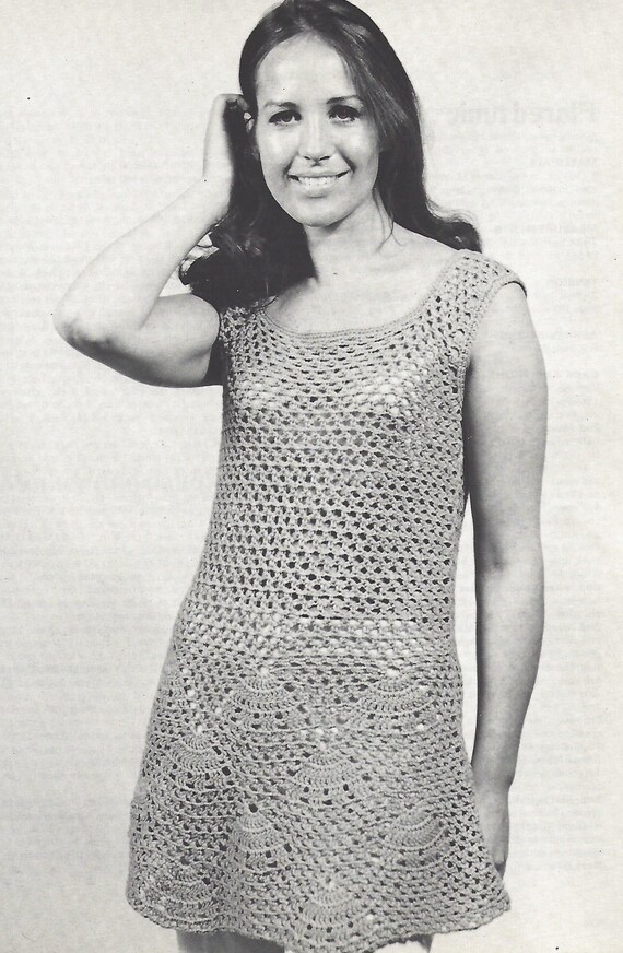 Crochet Women's Summer Flare Dress Vintage Pattern - PDF INSTANT DOWNLOAD -  Pattern Only