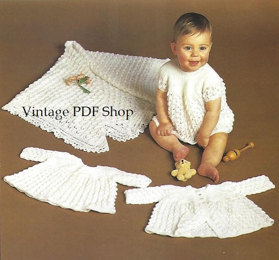 Knit Baby Layette Sweater, Dress, Angel Top, Blanket Patterns -- Complete  Instructions - PDF Digital Instant Download Pattern - Etsy