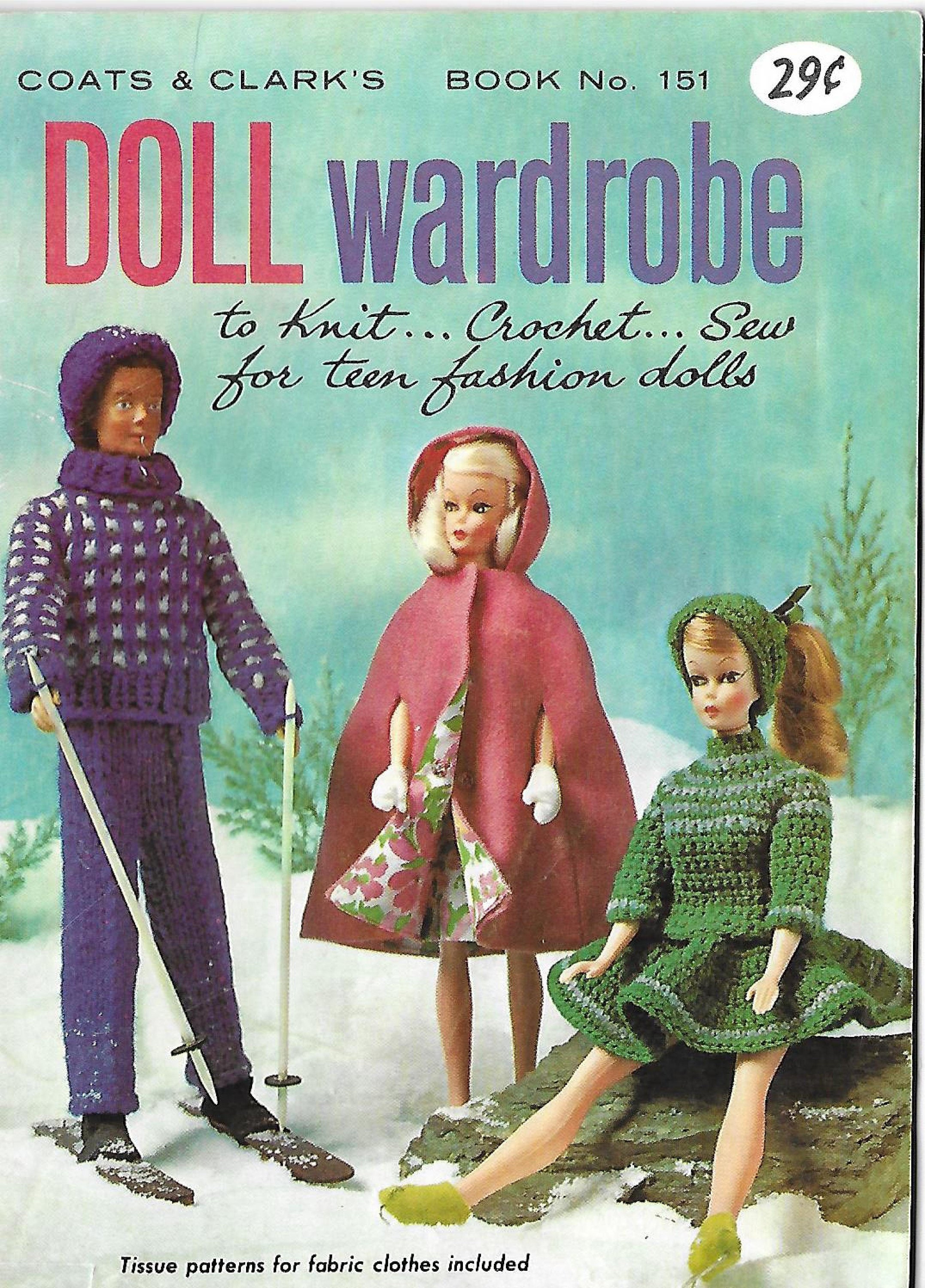Vintage 1964 Coats & Clark's Fashion Doll Wardrobe to Knit - Etsy