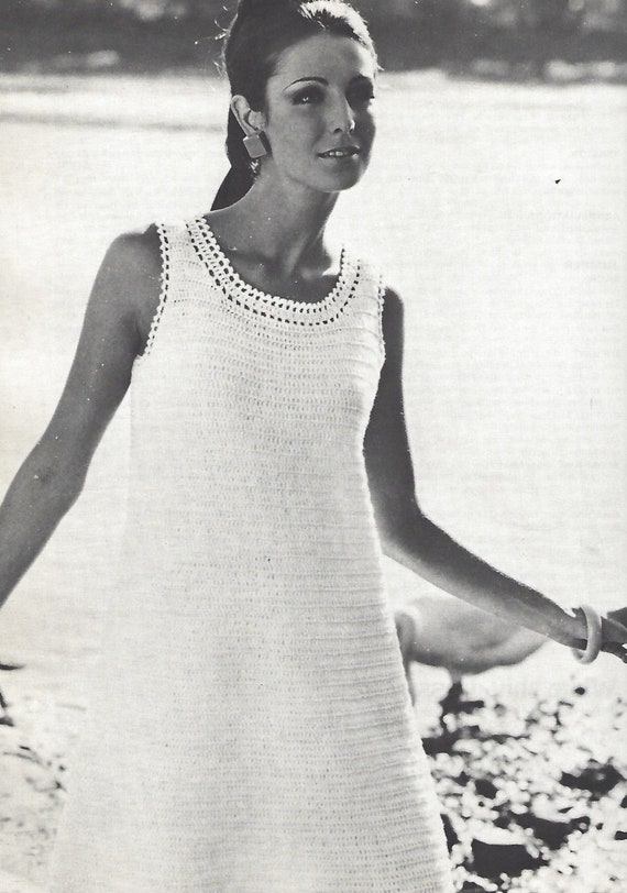 Crochet Women's Summer Shift Dress Vintage Pattern- PDF INSTANT DOWNLOAD -  Pattern Only