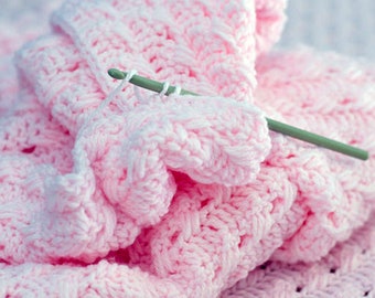 Crocheting Pattern PDF Afghan Reversible Blanket, Boys or Girls Crisscross Stitch Wrap in 3 sizes, Crocheted Flat using DK (8 ply) yarn
