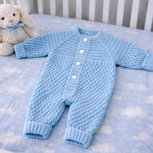 Crocheting Pattern PDF 0-6 Months Baby Romper, Crew Neck Jumpsuit, Top Down, English Instructions