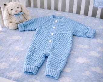 Crocheting Pattern PDF 0-6 Months Baby Romper, Crew Neck Jumpsuit, Top Down, English Instructions