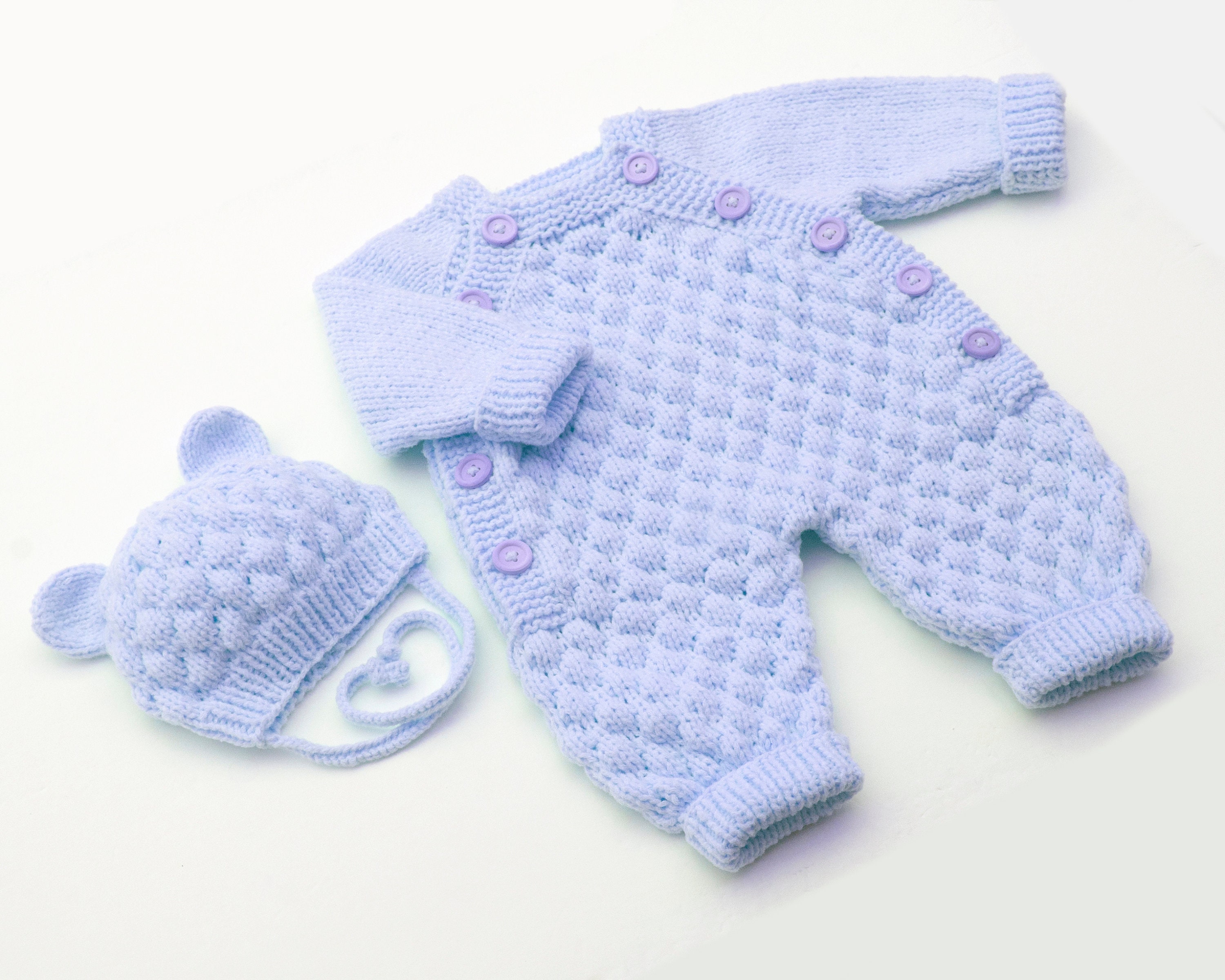 ROMPER PATTERN PDF Knitting Newborn Baby Pom Bear Hat Knit - Etsy UK