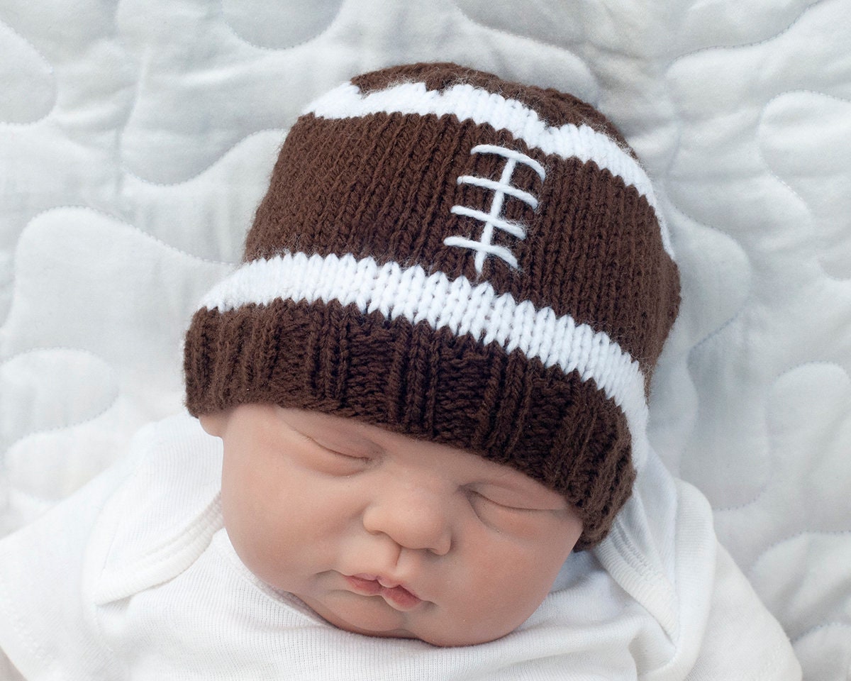 Knitting Baby FOOTBALL PATTERN PDF Hat Knitted Beanie Winter Etsy