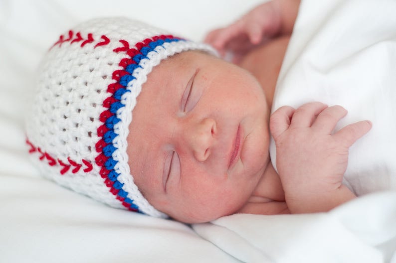 Baby BASEBALL PATTERN PDF Crochet Baseball Baby Hat Baby Boy Etsy