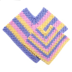 Crocheting Pattern PDF Size 1 - 6 Years Old, Granny Square Striped in 3 sizes