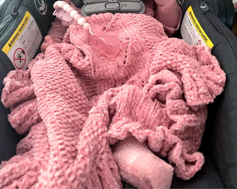 KNITTING PATTERN PDF Heart Motif Baby Car Seat Cover Blanket Etsy