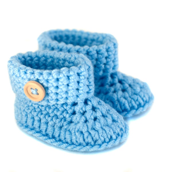 CROCHETING PATTERN PDF Newborn, 0-3, 3-6 Months, Baby Booties, Hospital Crib Shoes, Crochet Button Roll Top Cuff Boots, English Instructions