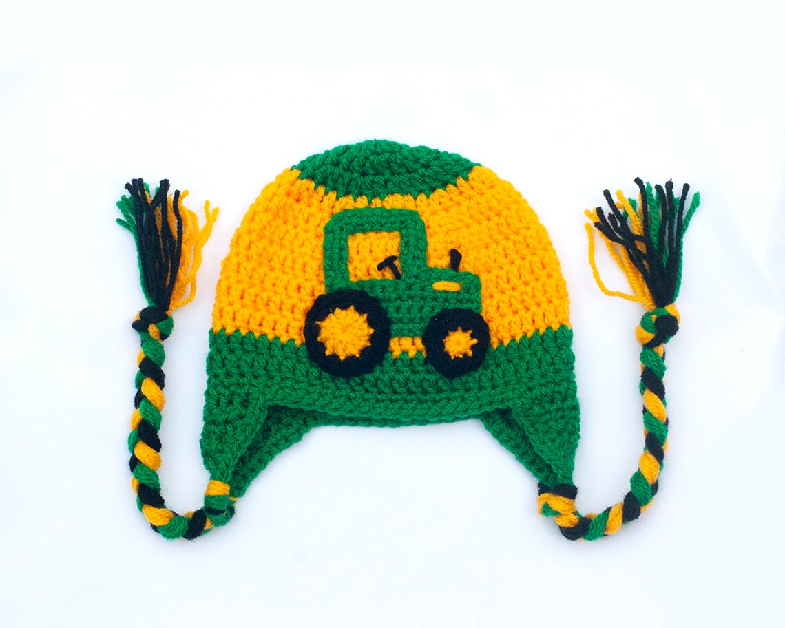 Crocheting Baby TRACTOR PATTERN PDF Farming Hat John Deere Etsy