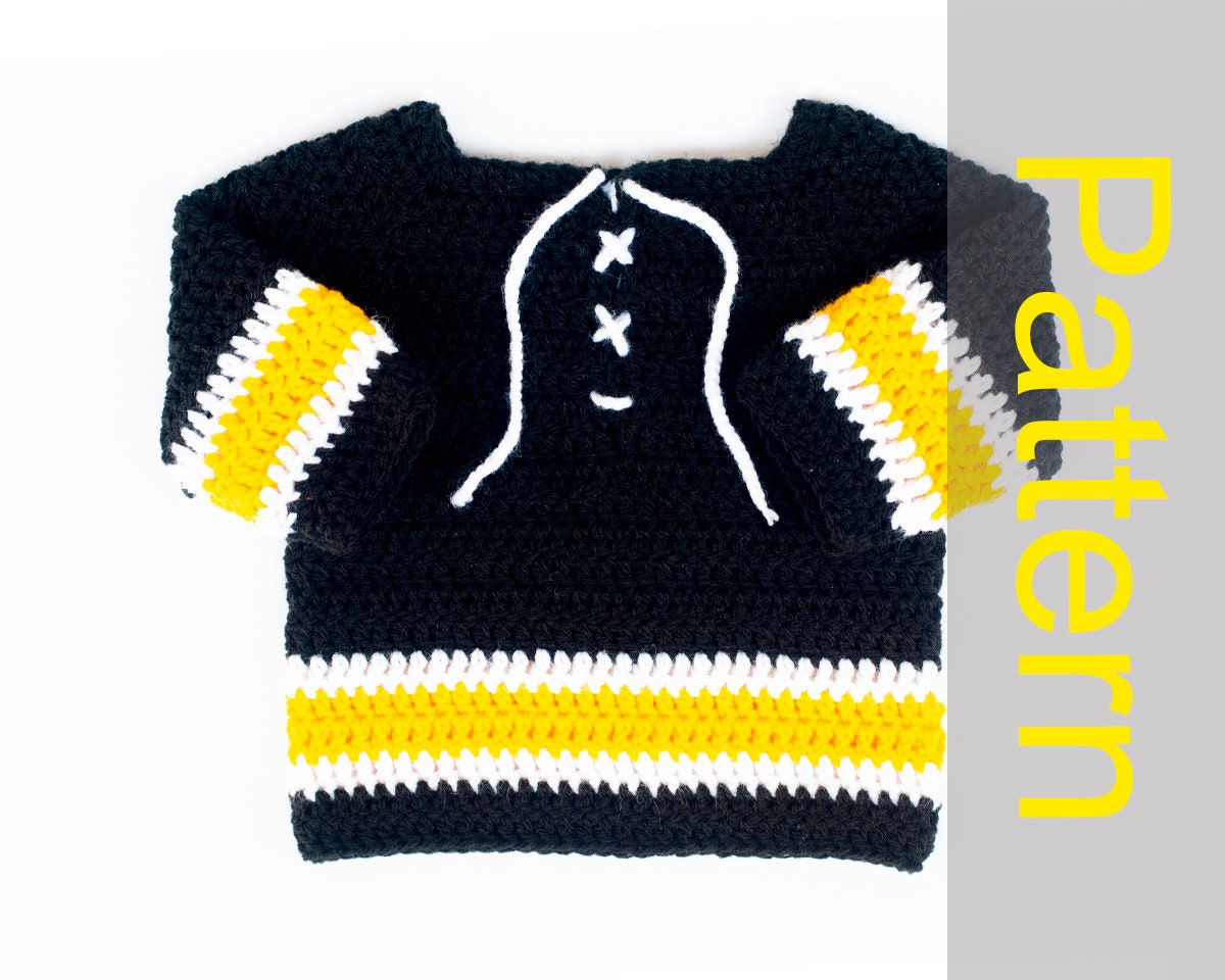 Crocheting Baby HOCKEY PATTERN PDF Hockey Baby Sweater Etsy