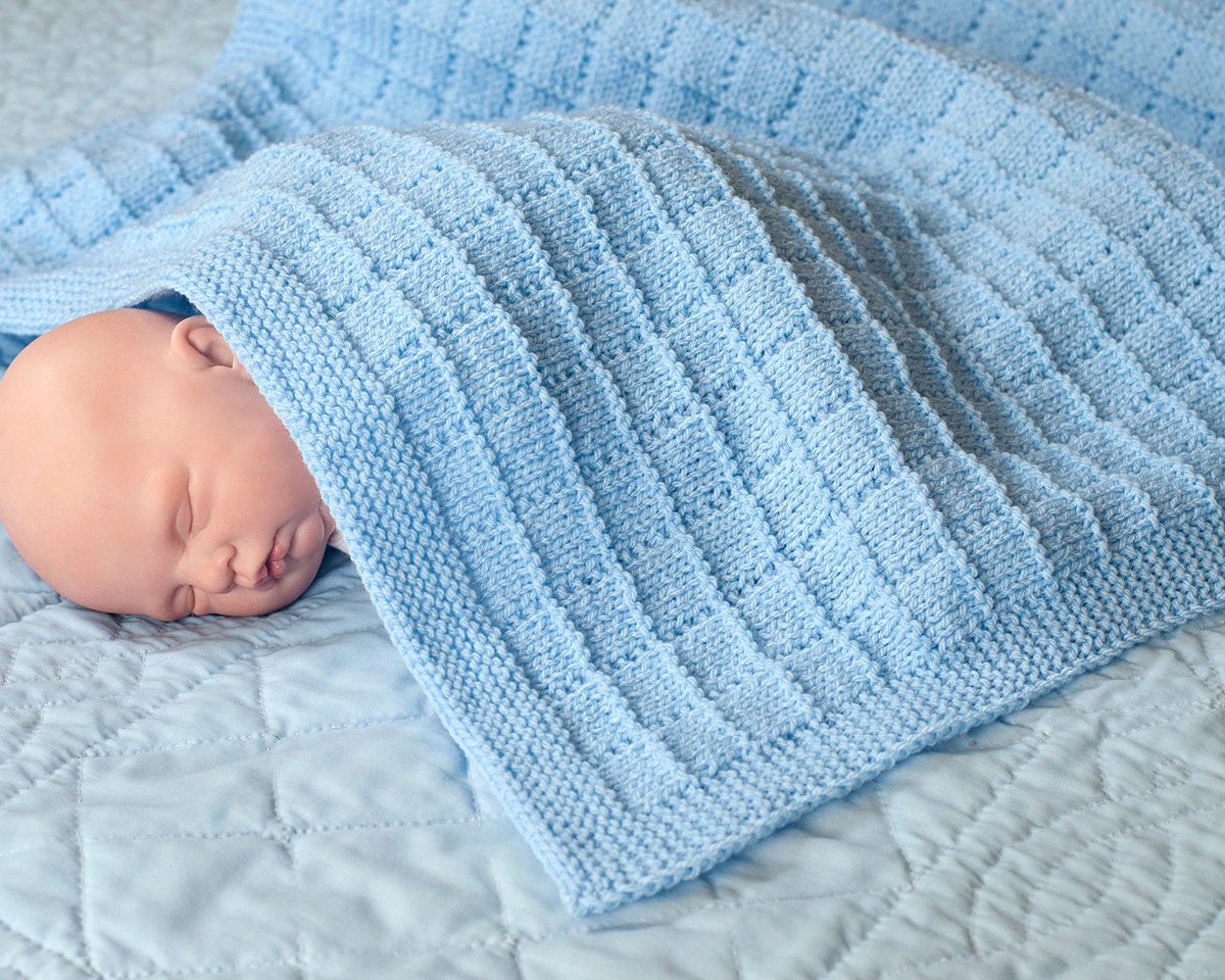 KNITTING PATTERN PDF Knitted Baby Afghan Garter Stitch Etsy