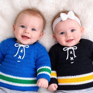 Crocheting Pattern PDF Size 0-3 Months, Baby Sports Team Jersey, Crocheted Top Down