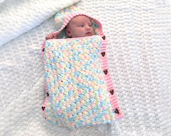 Crochet Baby Bunting Pattern, Hooded Snuggle Sack (PDF Pattern)