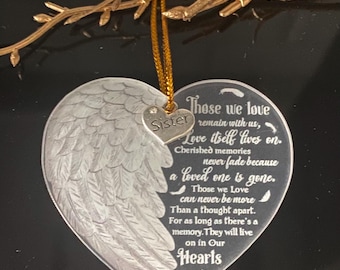 Memorial | heart | Christmas | tree | decoration | ornament | Xmas | sister | brother | thinking of you | loving memory | gift | card
