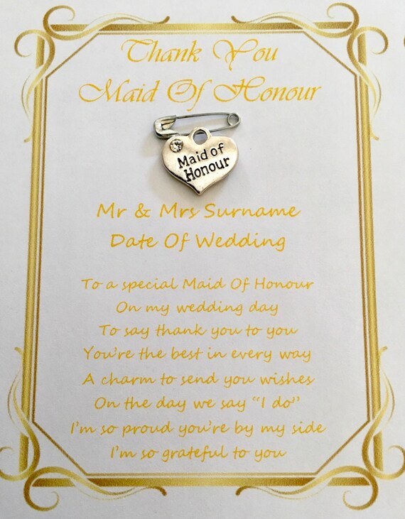 thank you for maid of honor