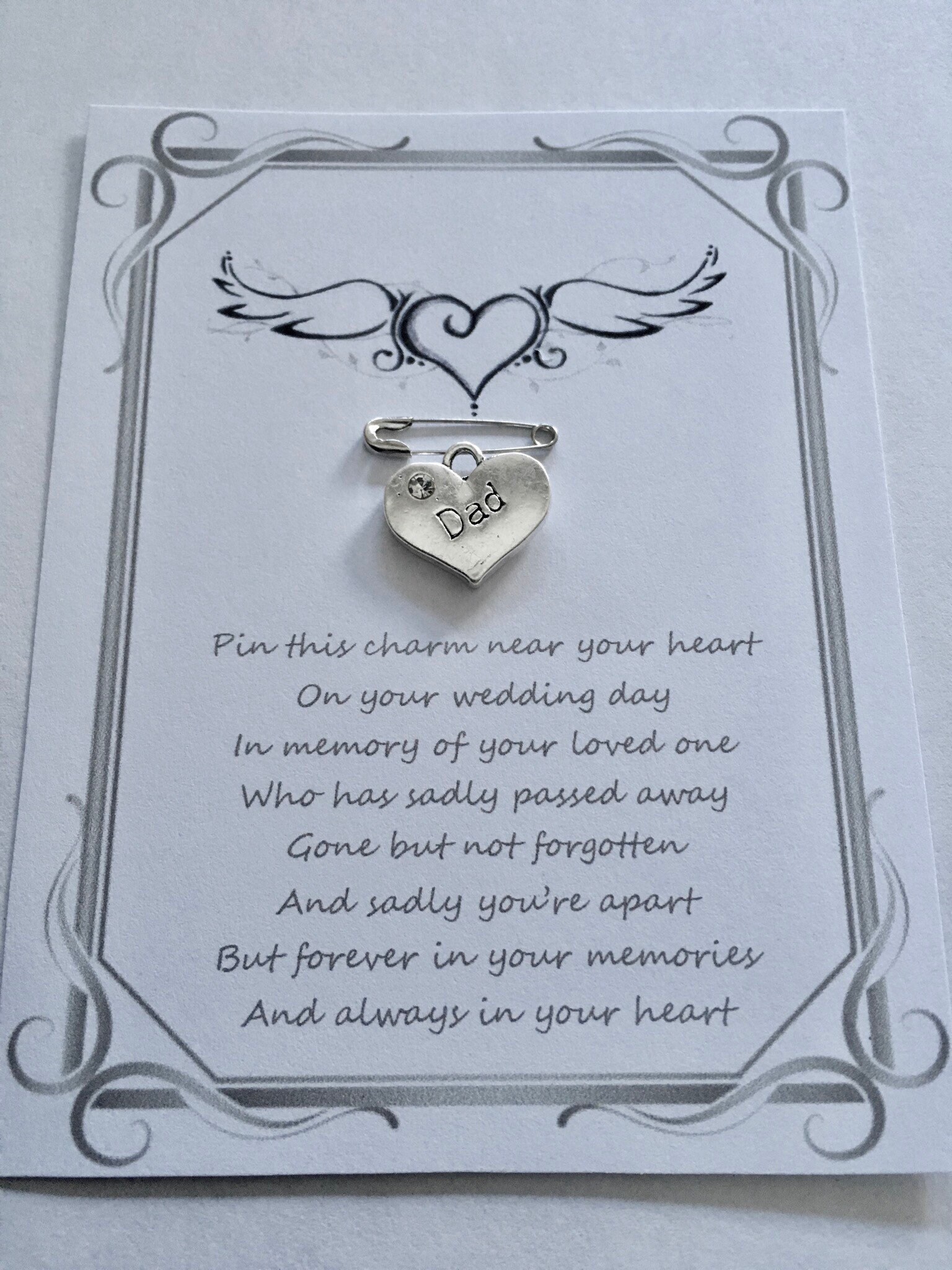 Wedding day loving memory, memorial, dad, mum, remembrance, heart cha…