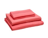 Coral Deep Sleep Sheet Sets 1800 Thread Count Feel Soft, Breathable, Wrinkle Free Bed Sheets Deep Pockets For Thick Mattresses