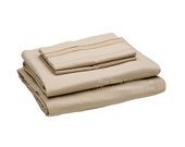 Sand Deep Sleep Sheet Sets 1800 Thread Count Feel Soft, Breathable, Wrinkle Free Bed Sheets Deep Pockets For Thick Mattresses