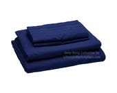 Navy Blue Deep Sleep Sheet Sets 1800 Thread Count Feel Soft, Breathable, Wrinkle Free Bed Sheets Deep Pockets For Thick Mattresses