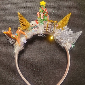 Christmas tree headband, Christmas tree embellished headband