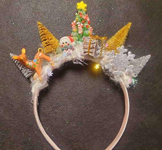 Christmas tree headband, Christmas tree embellished headband