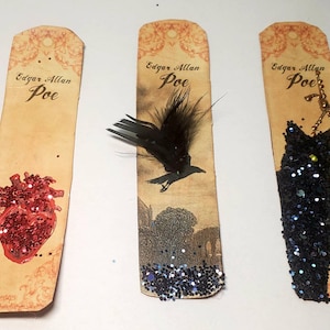 Gothic Edgar Allan Poe Raven Bookmarks - Literary Halloween Gift for Book Lovers and Poetry Enthusiasts