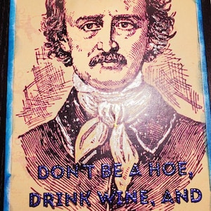 Edgar Allen Poe  mixed media canvas, Poe picture, Poe decor