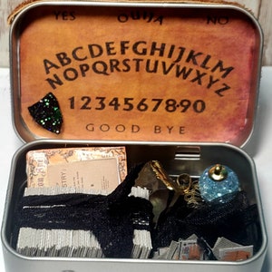 Mini-Tarot-Dose, Mini-Tarot-Kit, für unterwegs Mini-Tarot-Dose, Handlesen Ouija-Brett Zauberspruch-Kit, Mini-Tarot-Kartenspiel, Mini-Ouija-Brett,