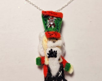 Collier Pendentif Casse-Noisette De Noël - Alliage émaillé, Zircons Scintillants, Cadeau Festif Femmes/filles